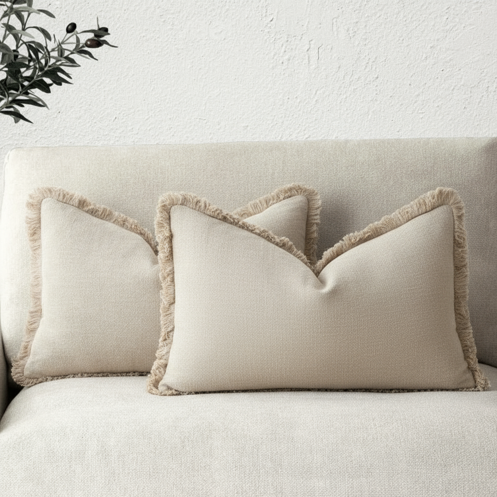 Koraal Kussenslopen Set - Katoen-Linnen, Luxe Woonaccessoire
