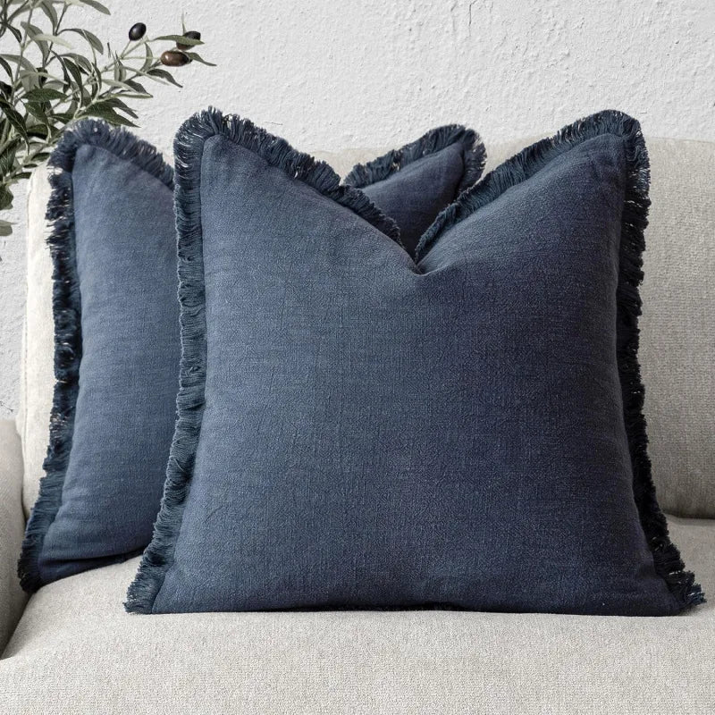 Koraal Kussenslopen Set - Katoen-Linnen, Luxe Woonaccessoire