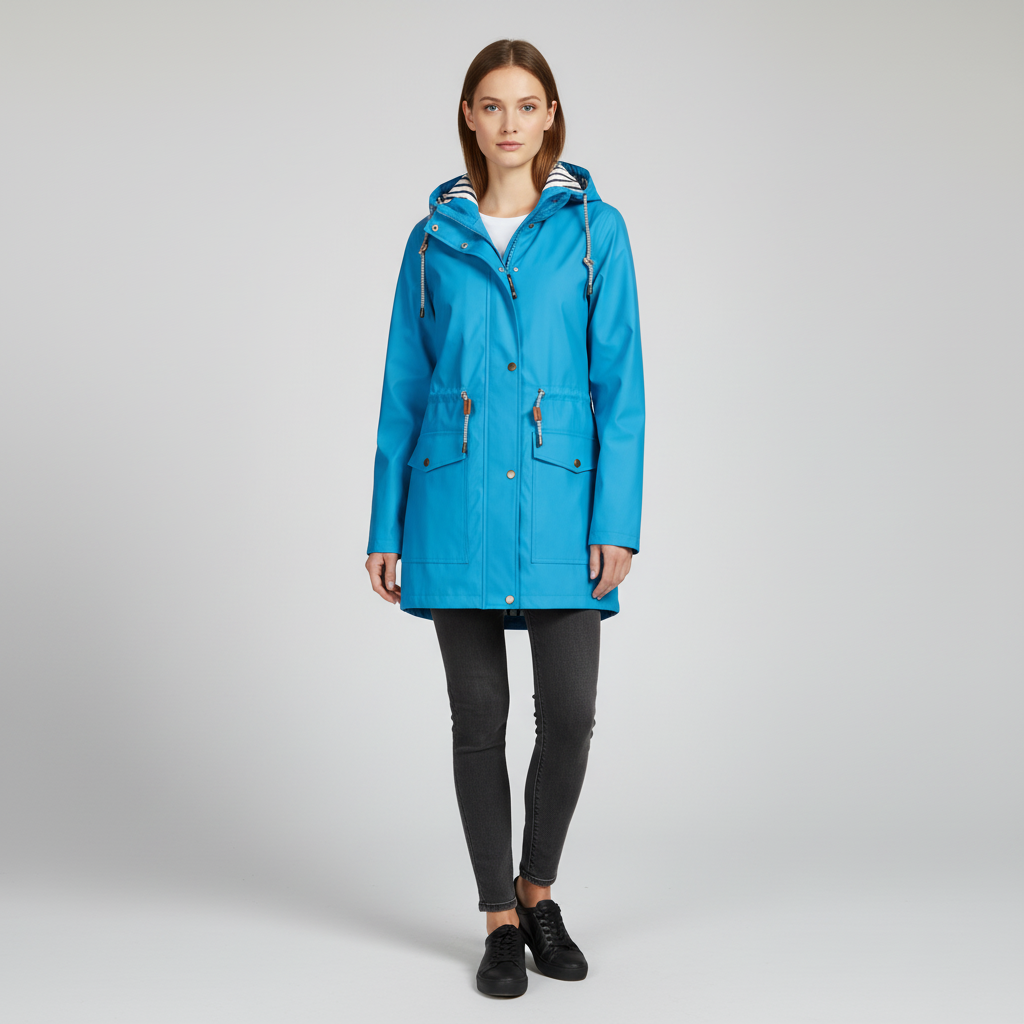 Noora Damesjas met Capuchon - Lichte Overgangsjas met Gestreepte Voering en Steekzakken - Casual Herfstjas voor Dames in 10 Kleuren