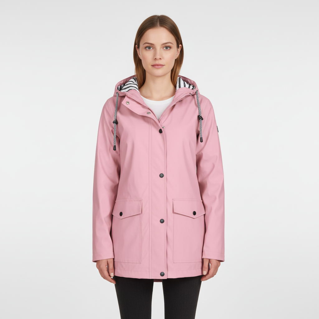 Noora Damesjas met Capuchon - Lichte Overgangsjas met Gestreepte Voering en Steekzakken - Casual Herfstjas voor Dames in 10 Kleuren