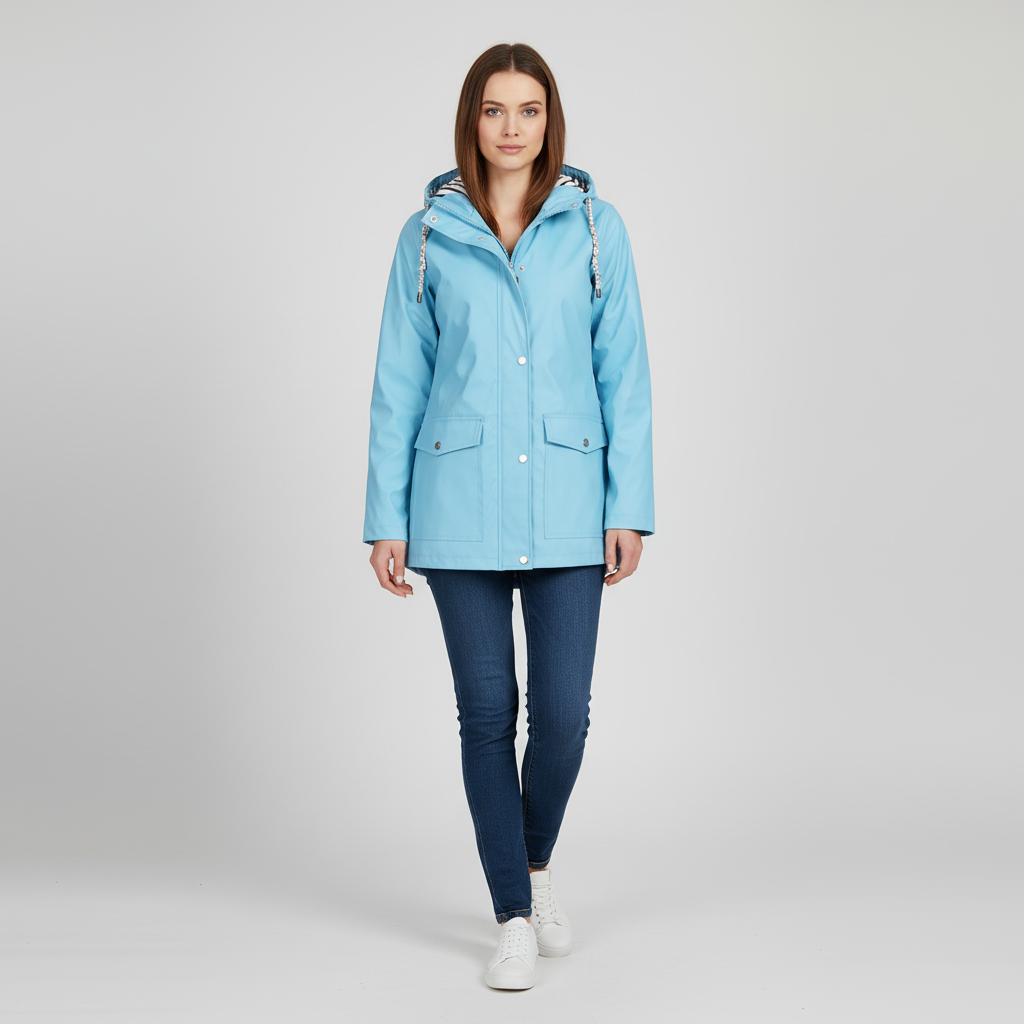 Noora Damesjas met Capuchon - Lichte Overgangsjas met Gestreepte Voering en Steekzakken - Casual Herfstjas voor Dames in 10 Kleuren