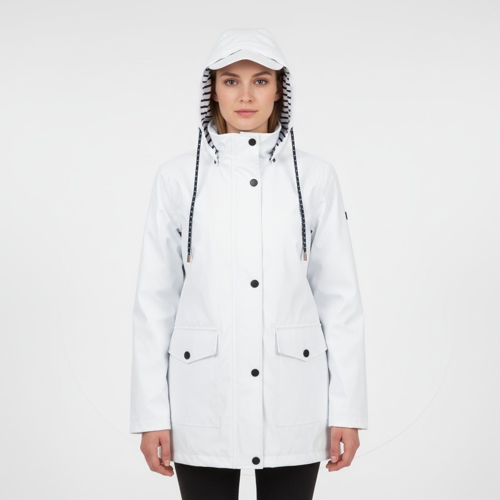 Noora Damesjas met Capuchon - Lichte Overgangsjas met Gestreepte Voering en Steekzakken - Casual Herfstjas voor Dames in 10 Kleuren