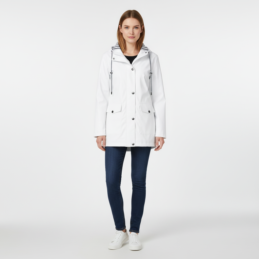 Noora Damesjas met Capuchon - Lichte Overgangsjas met Gestreepte Voering en Steekzakken - Casual Herfstjas voor Dames in 10 Kleuren