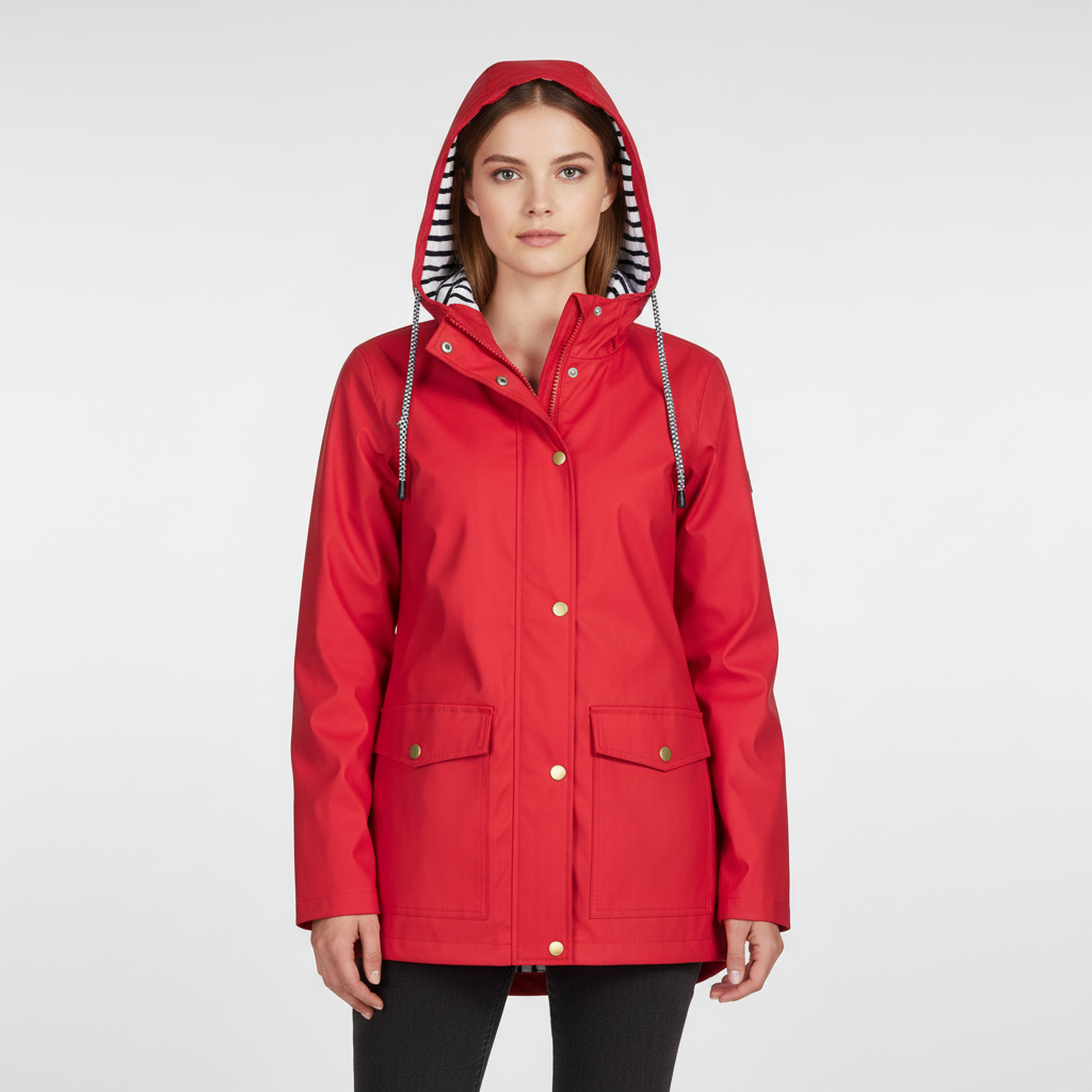 Noora Damesjas met Capuchon - Lichte Overgangsjas met Gestreepte Voering en Steekzakken - Casual Herfstjas voor Dames in 10 Kleuren
