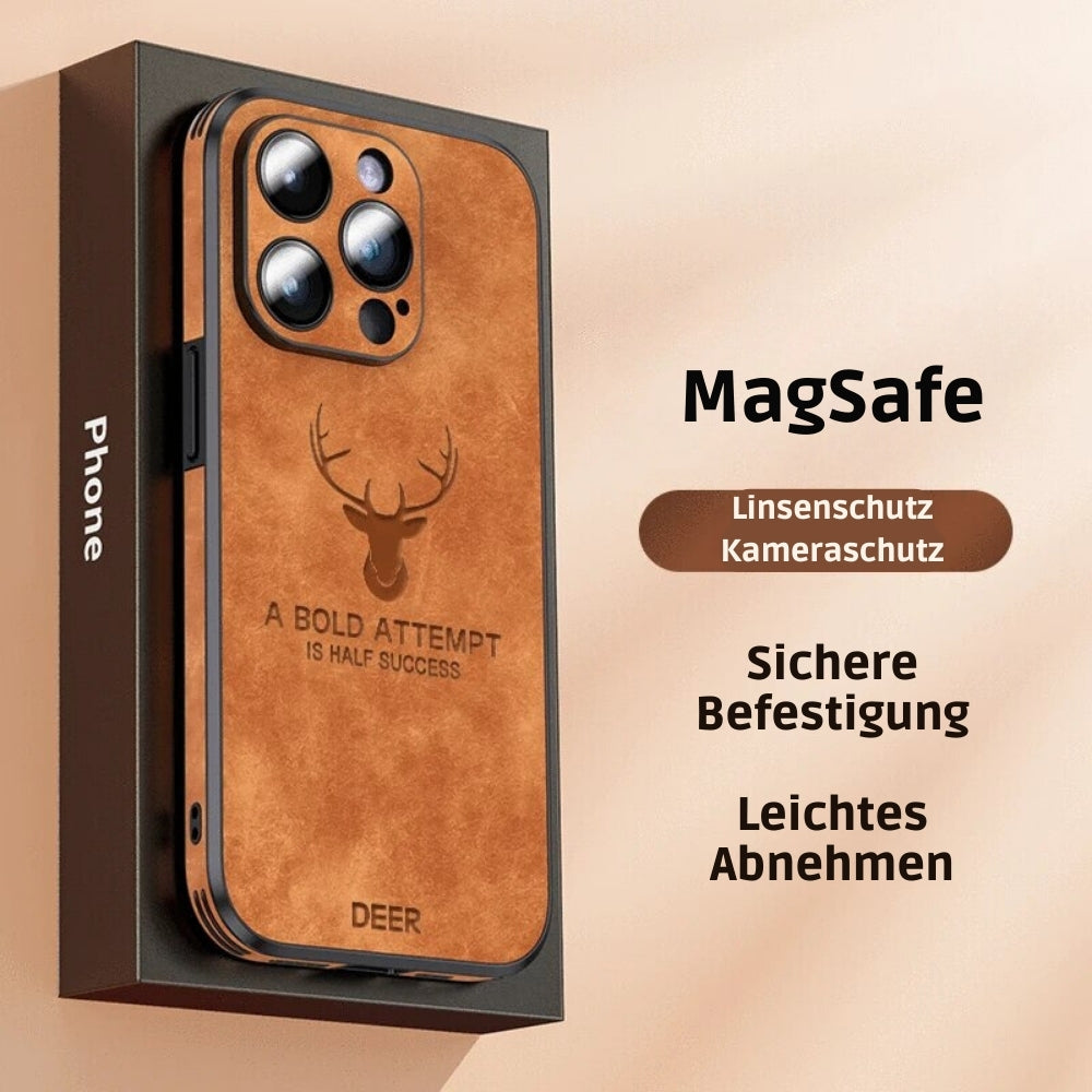 Deer - Luxe Leren iPhone Hoesje met Stijlvol Design en Schokbestendige Bescherming