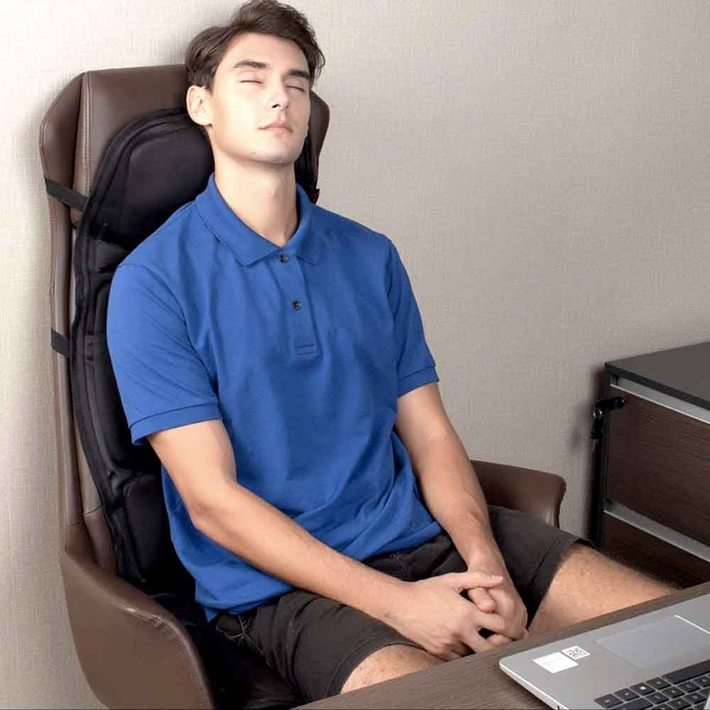 Massagestoelkussen met Verwarming en 8 Instelbare Massagezones voor Auto en Thuis