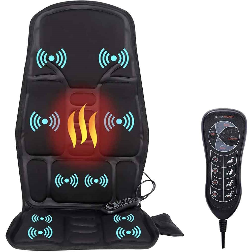 Massagestoelkussen met Verwarming en 8 Instelbare Massagezones voor Auto en Thuis