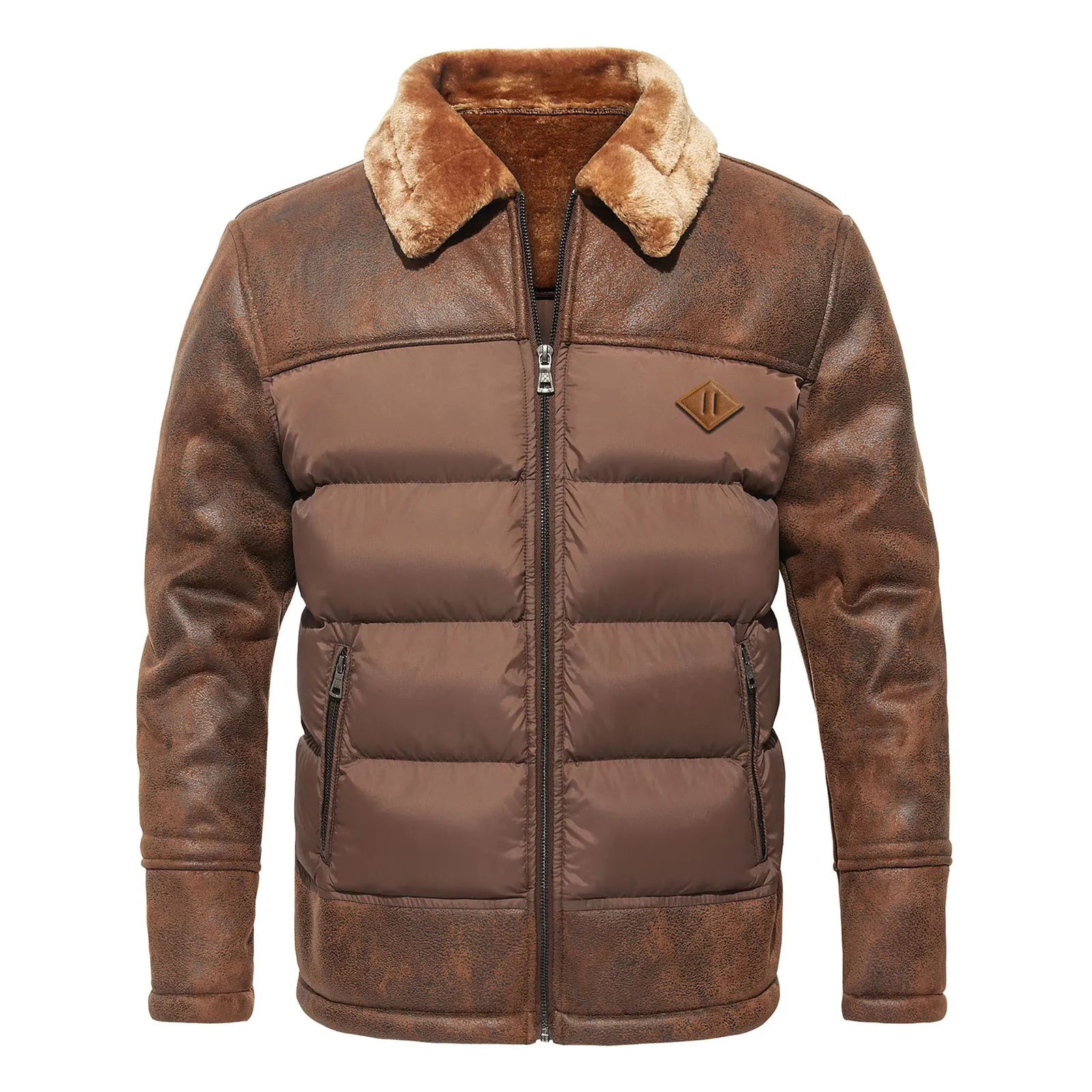 Leren Dons Gevoerde Jas - Jas Heren - Regular Fit - Puento Fortade - TP 31 - Essential