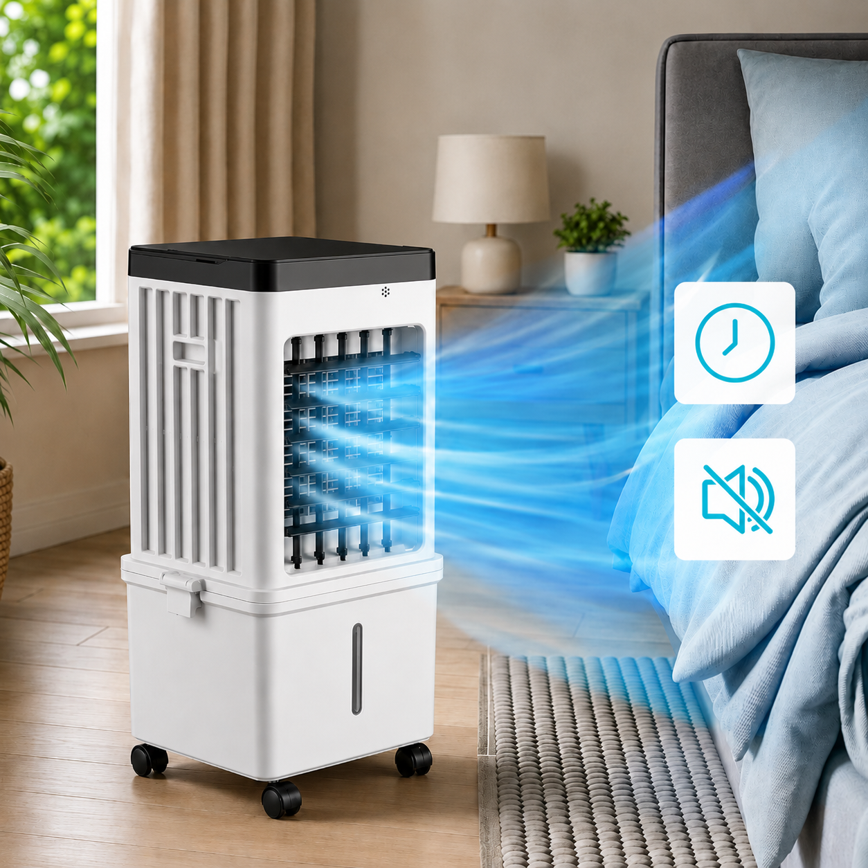 Mobiele Aircooler – 15L watertank met koelelementen en 3 snelheden