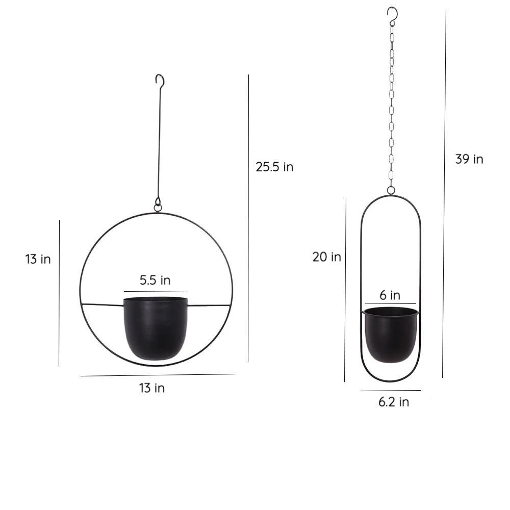 Plant&Tuin | Moderne Minimalistische Plantenhanger van IJzer met Aanpasbare Hangketting – Perfect voor Muurdecoratie