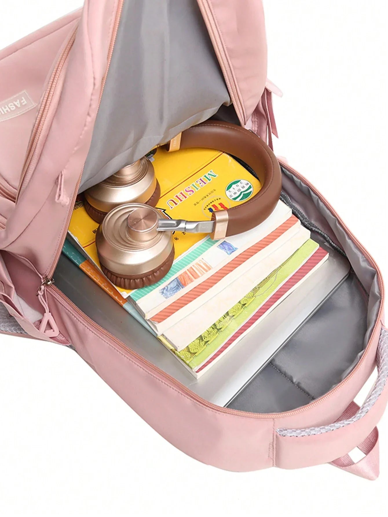 Waterdichte roze meiden rugzak met laptopvak – stijlvolle schooltas