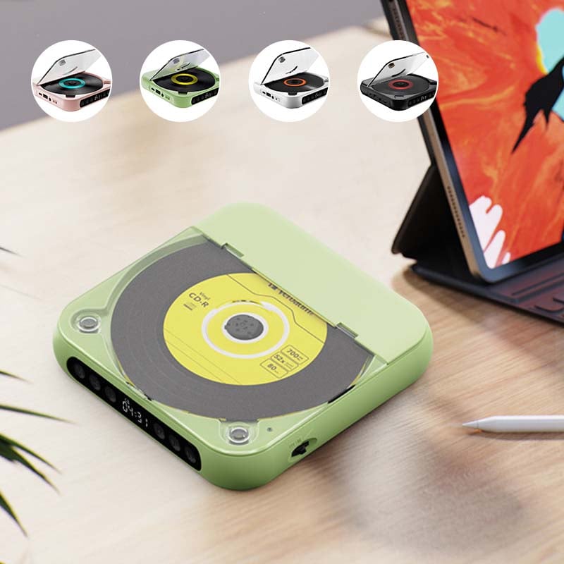 Navando Draagbare CD-Speler met Bluetooth - Compact en Licht, voor CD, CD-R, CD-RW en MP3 - Oplaadbaar via USB-C, met 3,5 mm Aansluiting