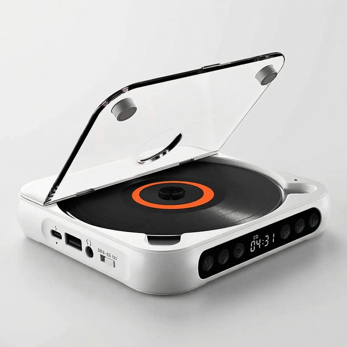 Navando Draagbare CD-Speler met Bluetooth - Compact en Licht, voor CD, CD-R, CD-RW en MP3 - Oplaadbaar via USB-C, met 3,5 mm Aansluiting