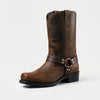 Navando Western Laarzen Heren - Vintage Cowboylaarzen met Harness Riem en Metalen Details - Hoge Herenlaarzen met Dempende Binnenzool, Maat 40 tot 47