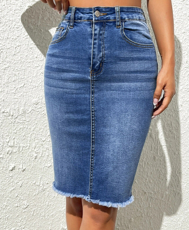 Vervia | Luxe Denim Midi-Rok voor Dames