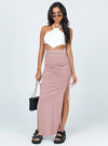 Roze Hoge Taille Drawstring Split Sexy Rok voor Dames