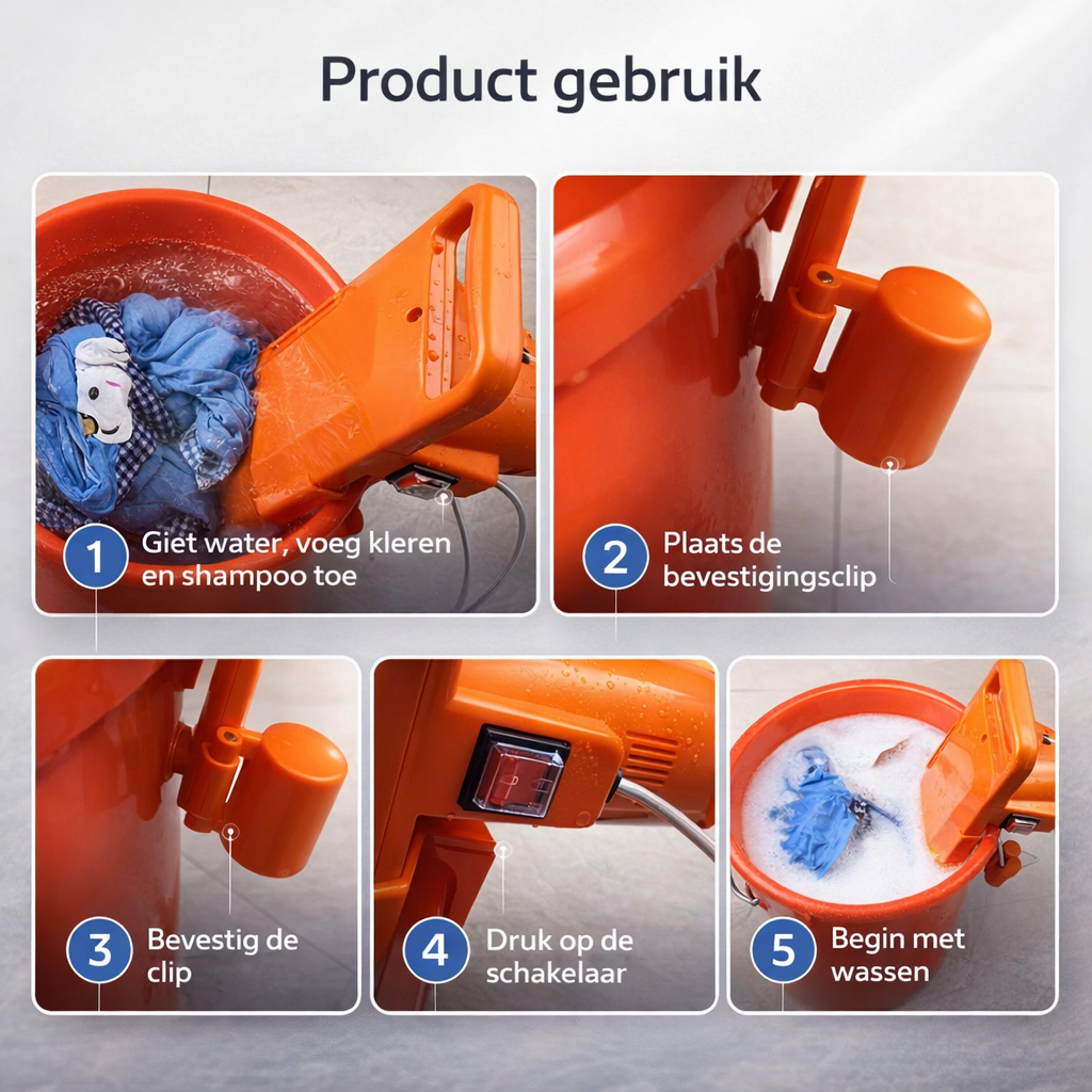Wasmachine Draagbaar Ultrasonisch | Altijd Schone Kleding Onderweg en op de camping