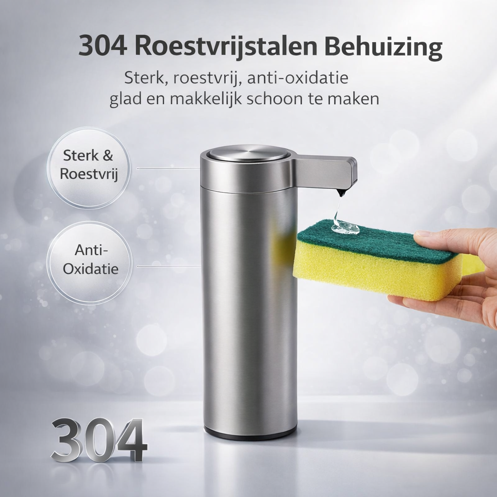 Automatische Zeepdispenser Sensor RVS | 100% Hygiënisch Zonder Aanraken