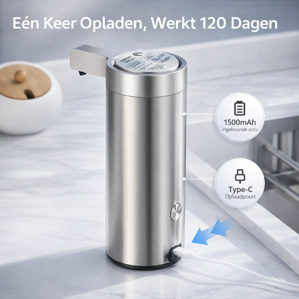 Automatische Zeepdispenser Sensor RVS | 100% Hygiënisch Zonder Aanraken