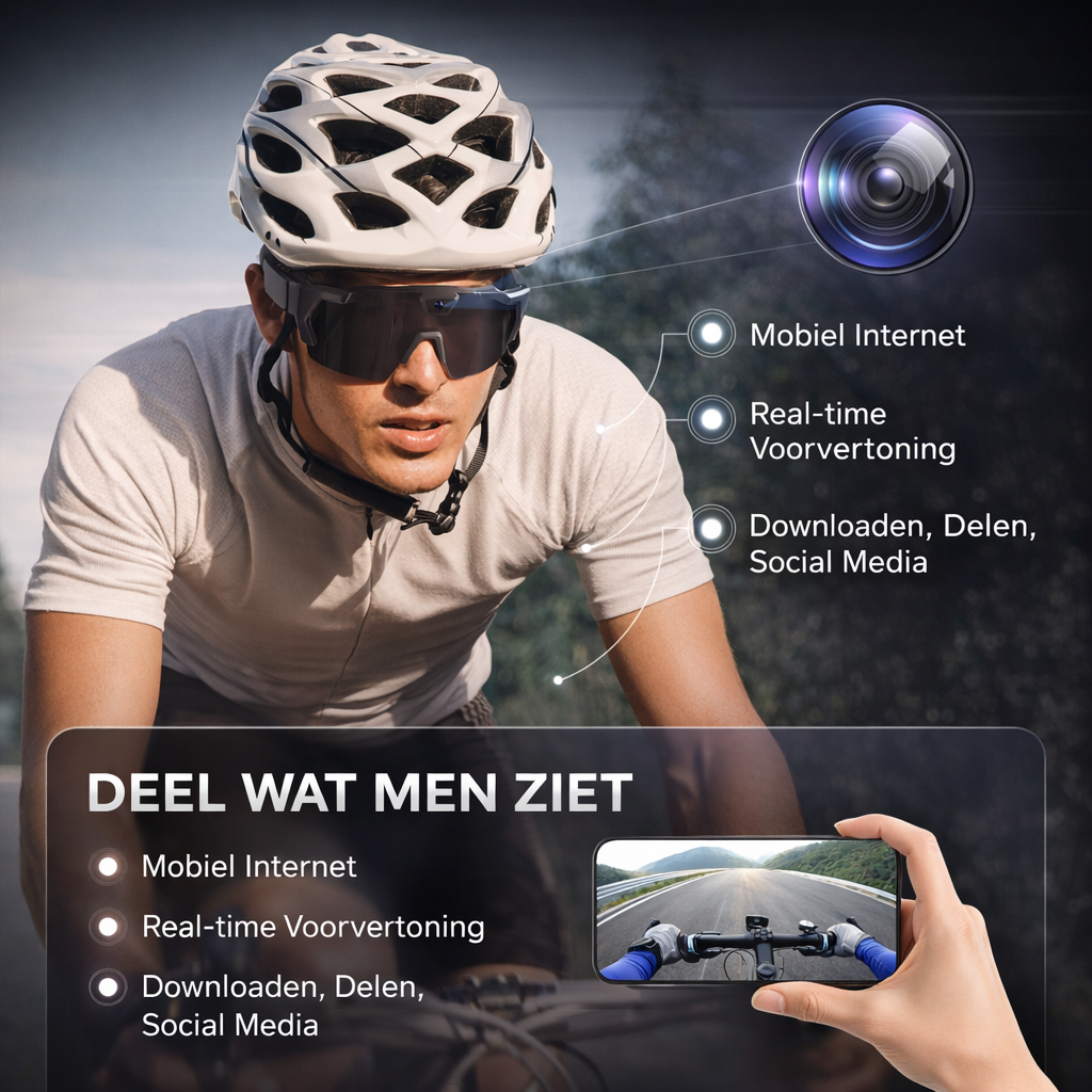 Smart Bril Camera HD Video | Leg Alles Vast tijden wielrenner , motor rijden en tijdens het sporten