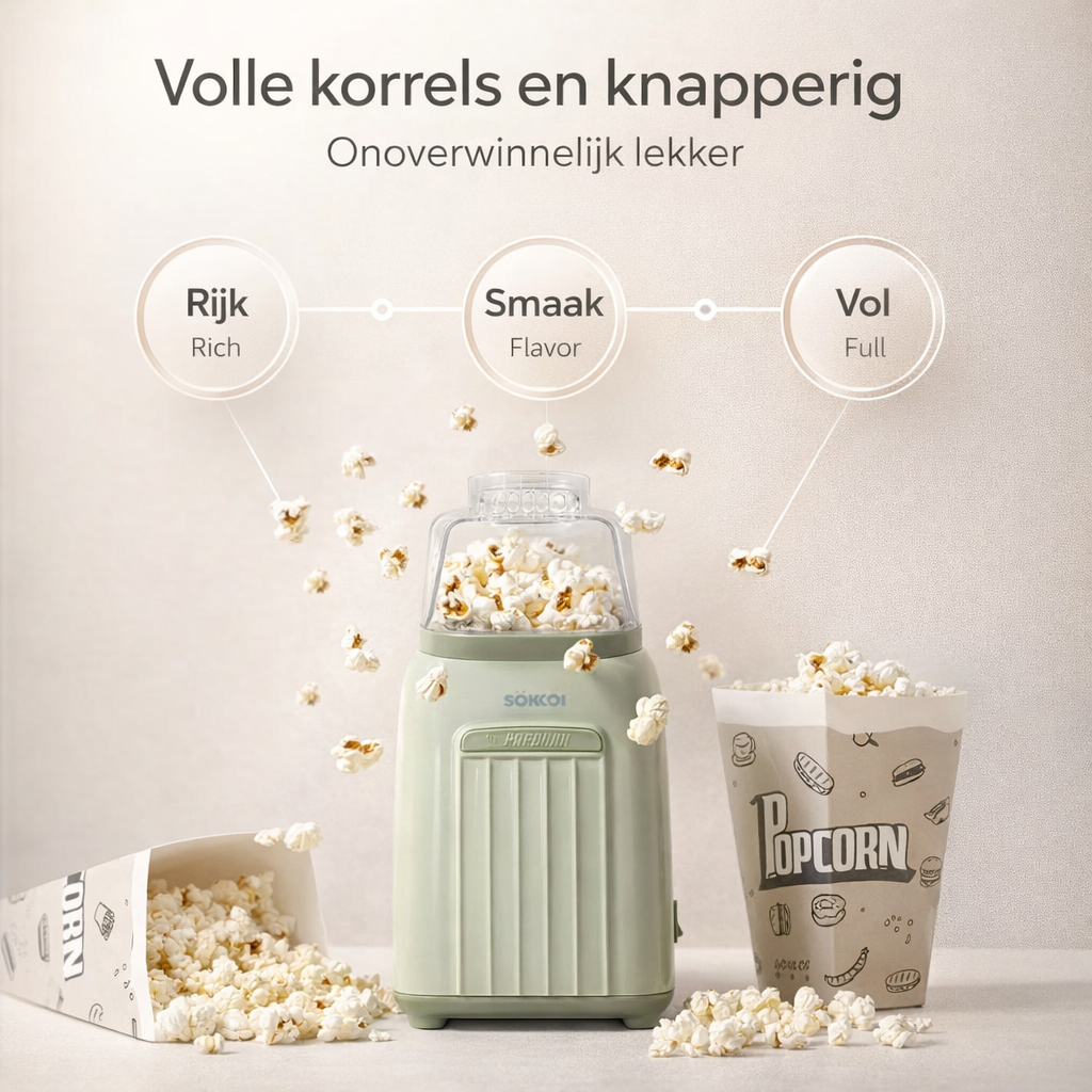 Mini Popcorn Machine Thuis | Verse Popcorn in 2 Minuten