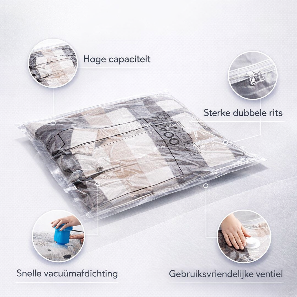 Vacuüm Opbergzak | 80% ruimtebesparing | kleding vacuüm zak