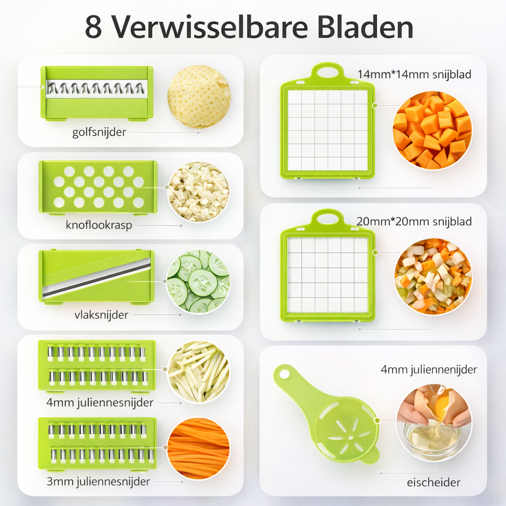 Groentesnijder 16-in-1 | Tijdbesparend | ui snijder keuken