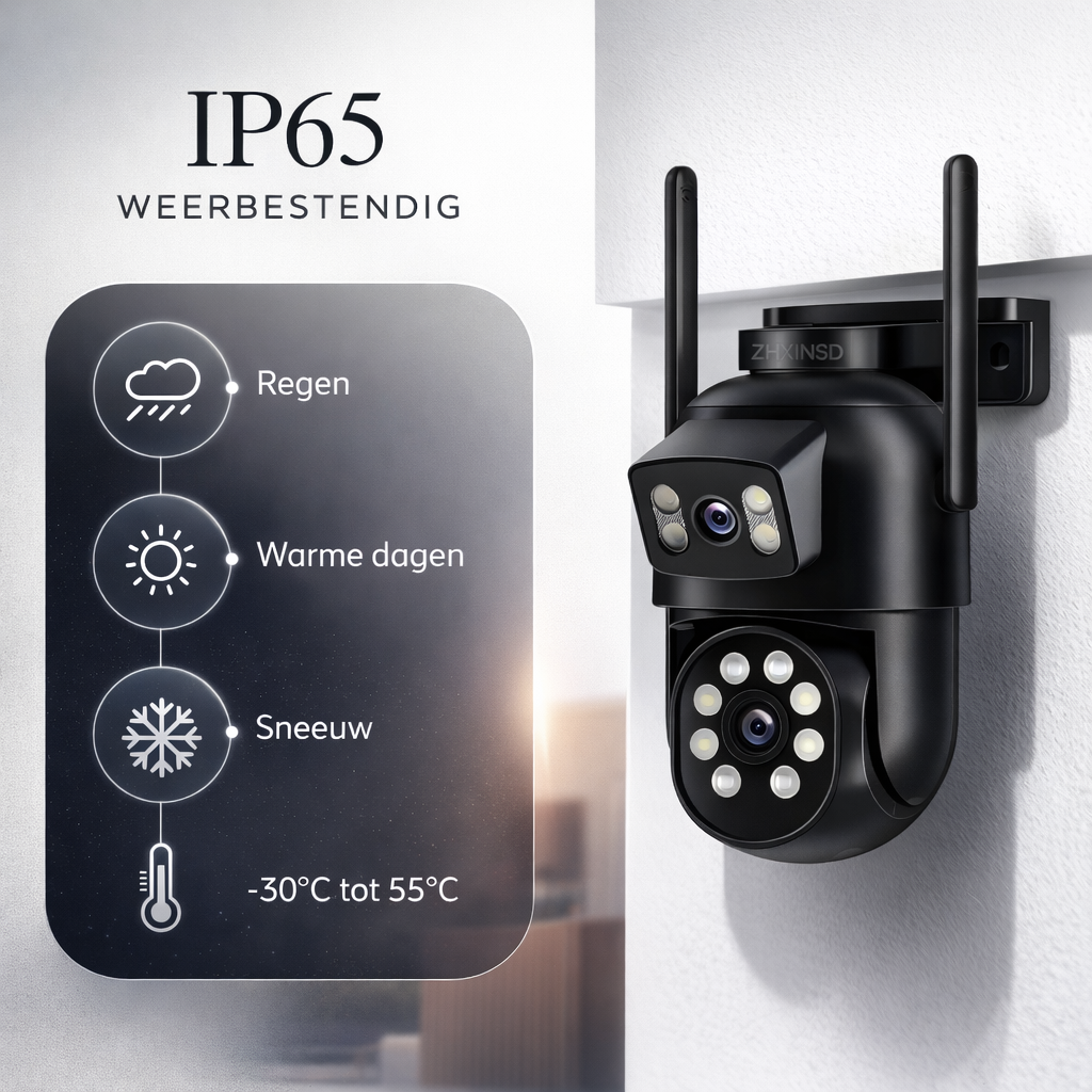 Beveiligingscamera Outdoor | 360° zicht & AI | wifi camera buiten