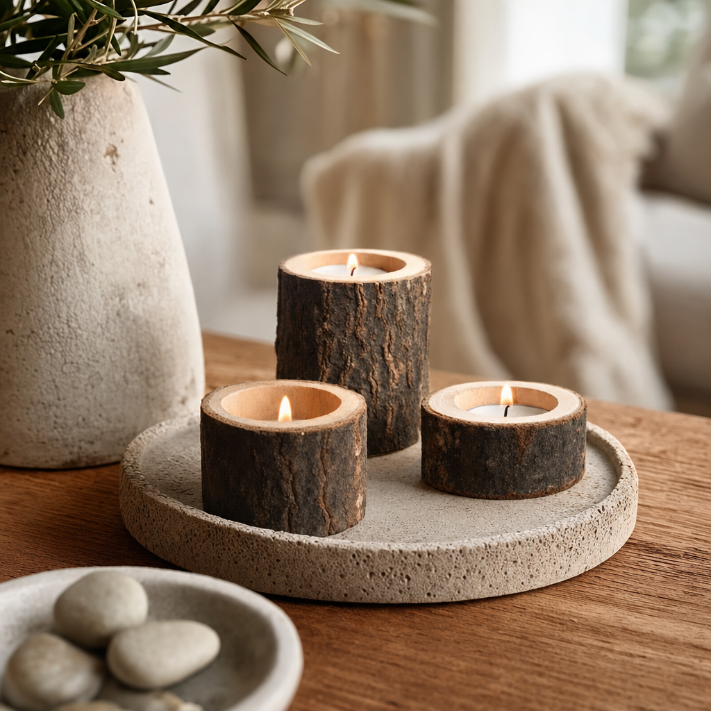 Oakspire | 3 Delige Rustieke Kandelaar Set | kandelaar set houten kandelaars rustieke woondecoratie