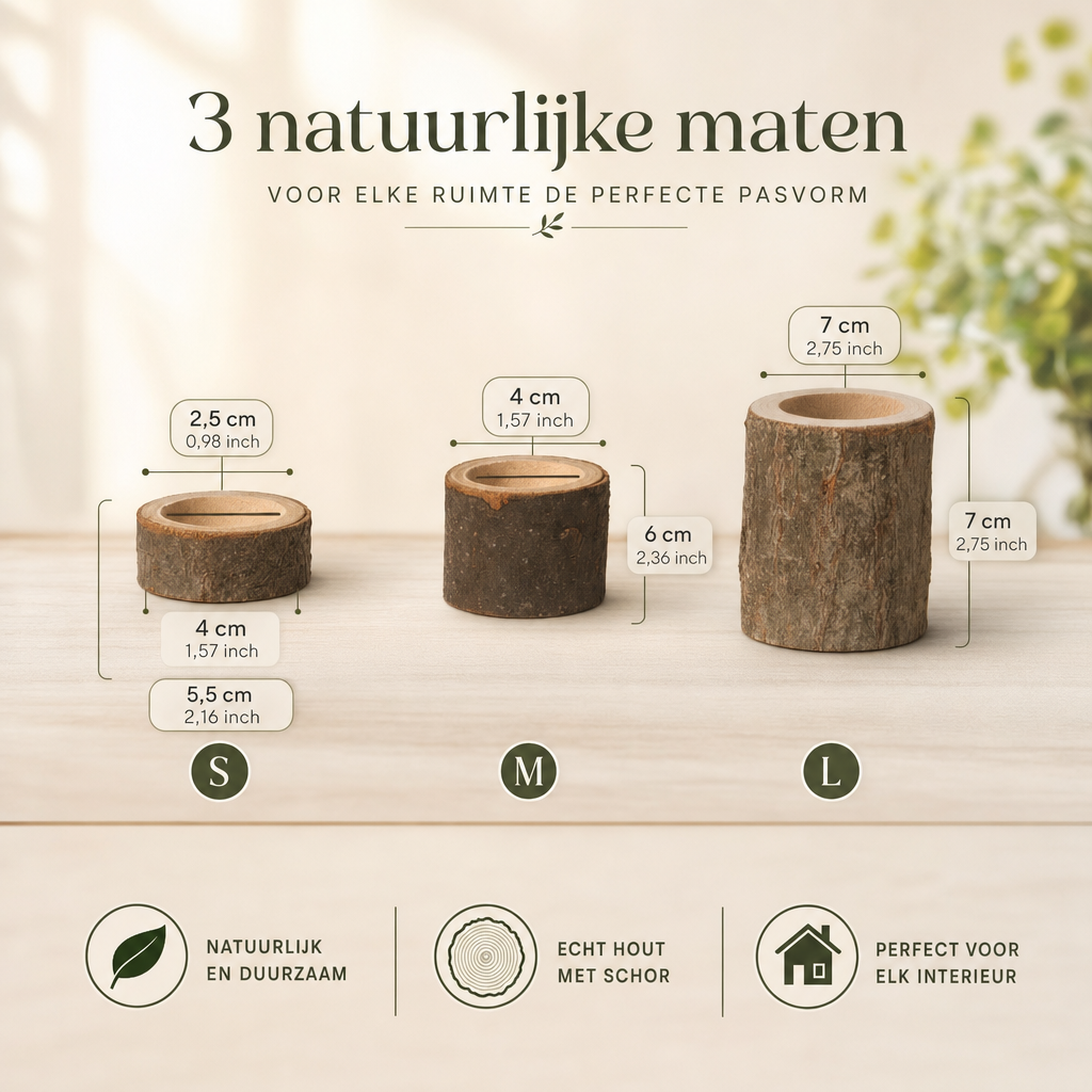 Oakspire | 3 Delige Rustieke Kandelaar Set | kandelaar set houten kandelaars rustieke woondecoratie