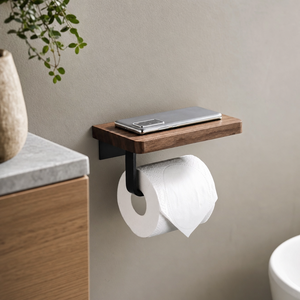 Nordwood | Houten Toiletpapierhouder voor Badkamer | toiletpapierhouder hout wc rolhouder badkamer accessoire