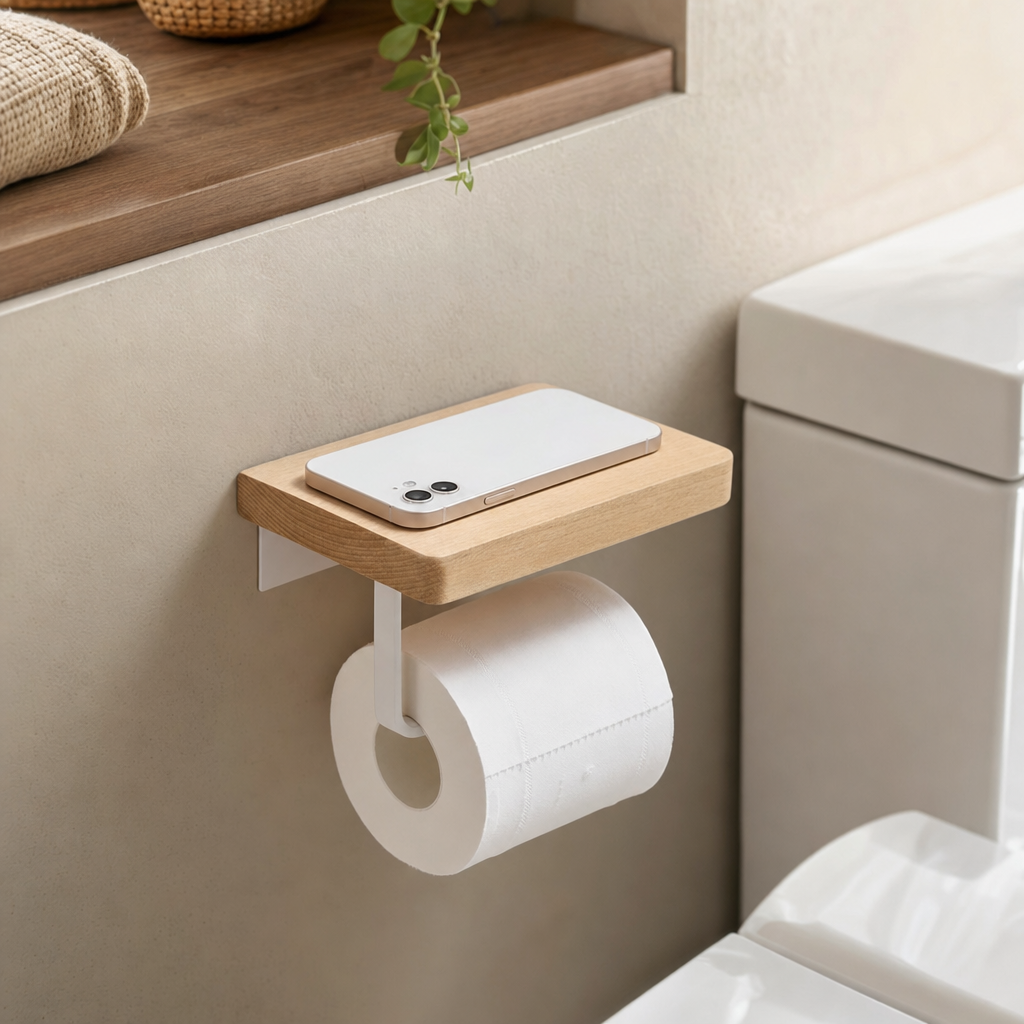 Nordwood | Houten Toiletpapierhouder voor Badkamer | toiletpapierhouder hout wc rolhouder badkamer accessoire