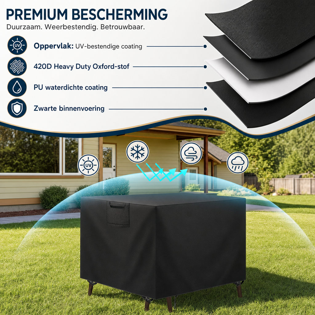 Coverra | Waterdichte Tuinafdekking van 42D Oxford Stof | tuinmeubelhoes waterdicht buitenhoes tuinmeubels beschermhoes tuin
