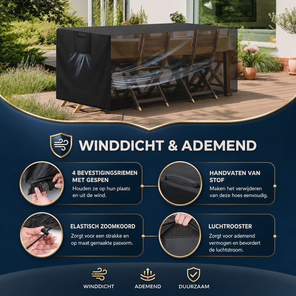 Coverra | Waterdichte Tuinafdekking van 42D Oxford Stof | tuinmeubelhoes waterdicht buitenhoes tuinmeubels beschermhoes tuin