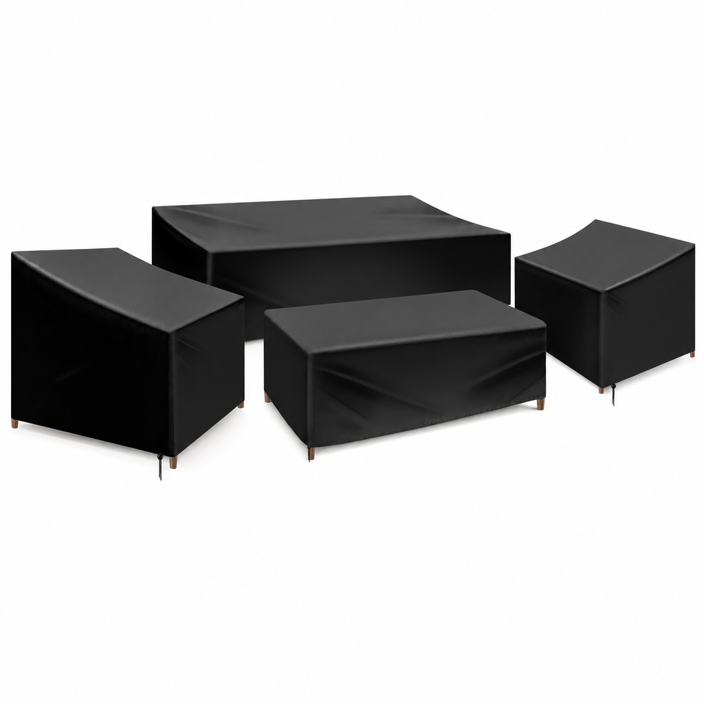 Terrashield | 4 Delige Waterdichte Tuinmeubelhoes Set | tuinmeubelhoes set waterdicht terrasmeubelhoes beschermhoes tuinmeubels