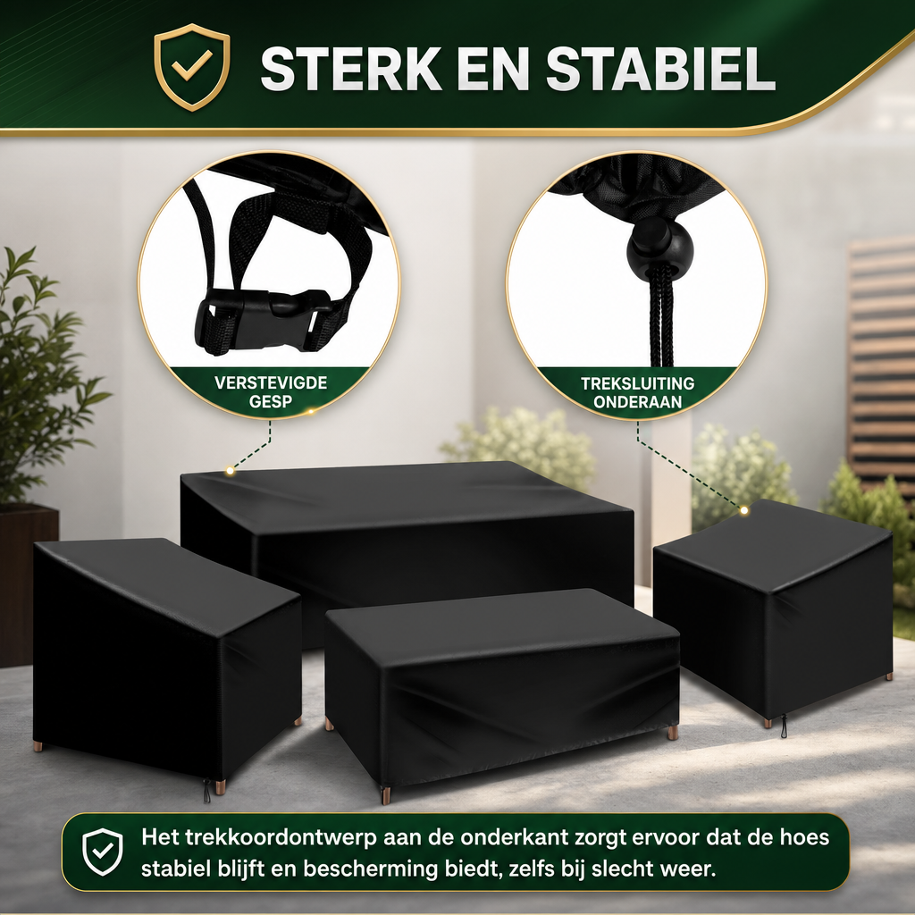 Terrashield | 4 Delige Waterdichte Tuinmeubelhoes Set | tuinmeubelhoes set waterdicht terrasmeubelhoes beschermhoes tuinmeubels
