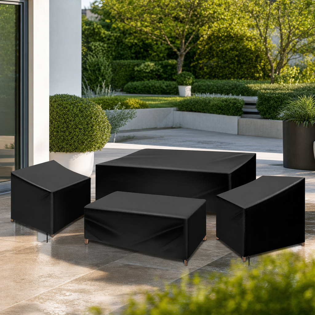 Terrashield | 4 Delige Waterdichte Tuinmeubelhoes Set | tuinmeubelhoes set waterdicht terrasmeubelhoes beschermhoes tuinmeubels