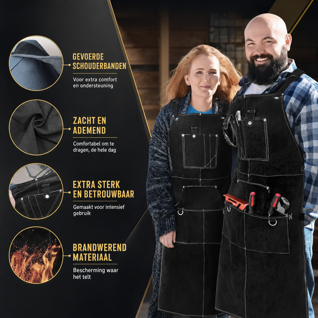 Workguard | Robuuste Laswerkschort voor Klussen en BBQ | laswerkschort werkschort beschermschort klusschort