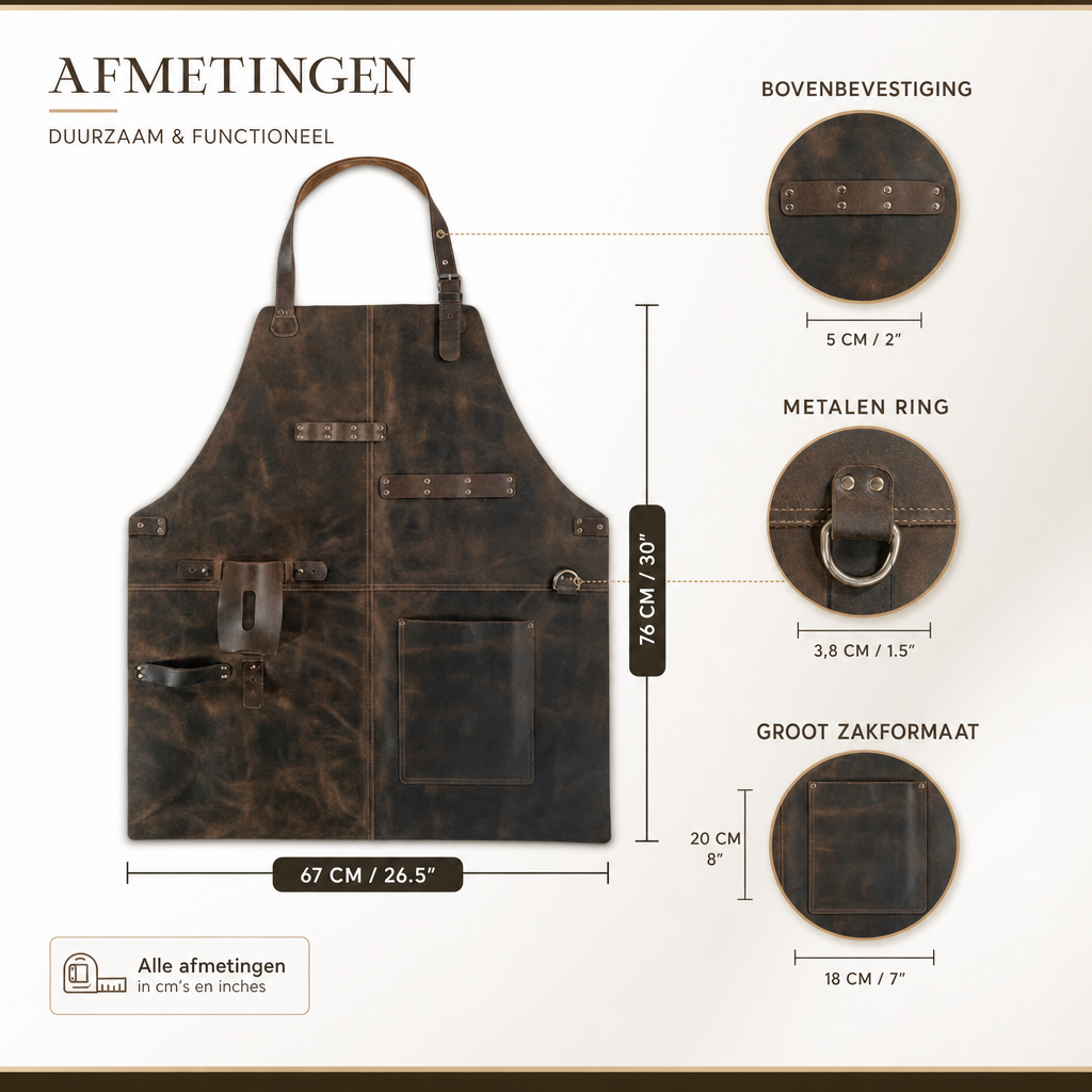 Grillapron | Waterdichte PU Schort met Zak voor BBQ en Tuin | waterdichte schort BBQ schort tuinschort met zak