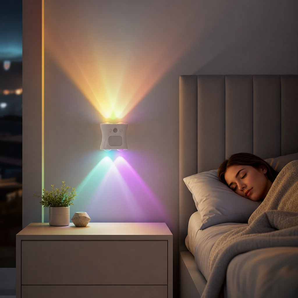 GlowSense | LED nachtlampje met sensor | LED Nachtlampje met Bewegingssensor RGB – Oplaadbare Magnetische Wandlamp Sfeerverlichting voor Kast Gang en Trap