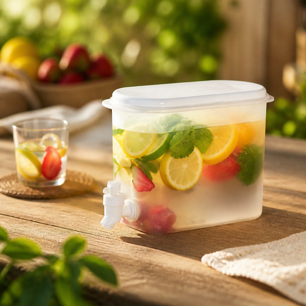 CoolPour | Drankdispenser met kraan | 3.5L Koude Drankdispenser met Kraan – Grote Sapkan voor Koelkast, IJswaterkan, Limonadeketel voor Keuken en Buffet