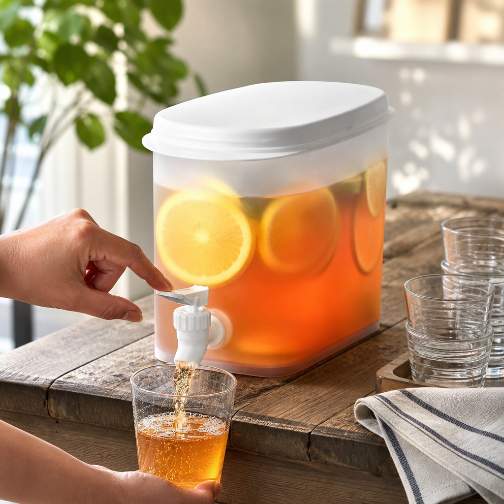CoolPour | Drankdispenser met kraan | 3.5L Koude Drankdispenser met Kraan – Grote Sapkan voor Koelkast, IJswaterkan, Limonadeketel voor Keuken en Buffet