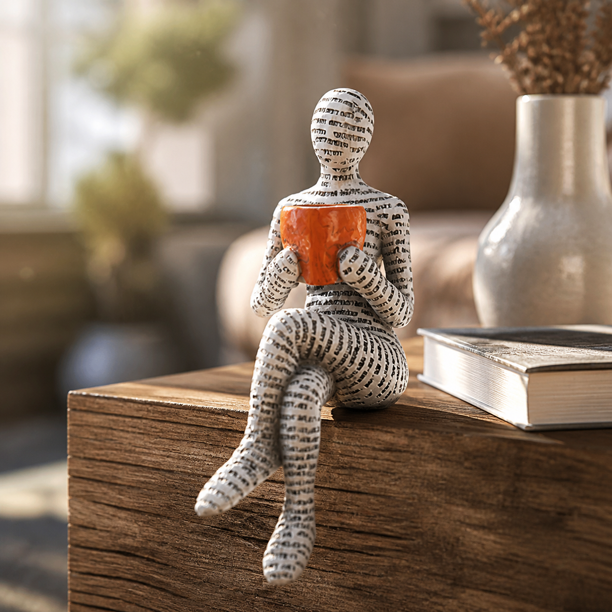 Een Moment voor Mij | Vrouwen Beeldje | Lezend Figuur | Sfeervolle Woondecoratie