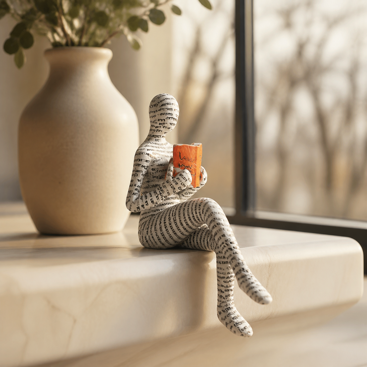 Een Moment voor Mij | Vrouwen Beeldje | Lezend Figuur | Sfeervolle Woondecoratie