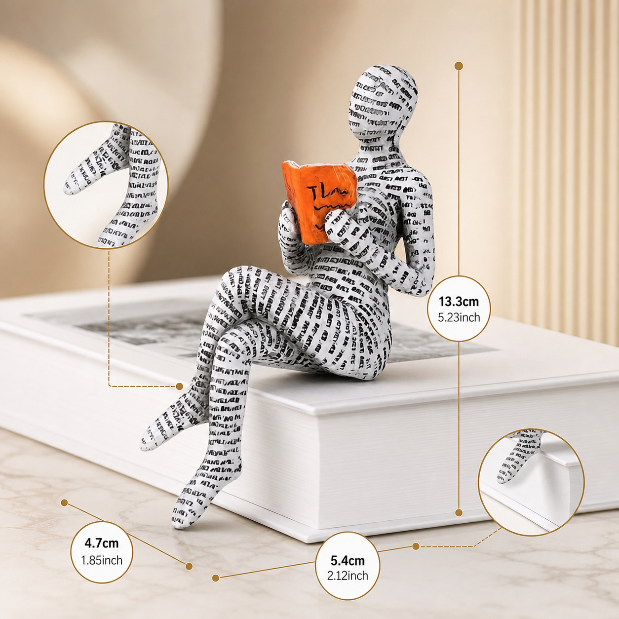 Een Moment voor Mij | Vrouwen Beeldje | Lezend Figuur | Sfeervolle Woondecoratie