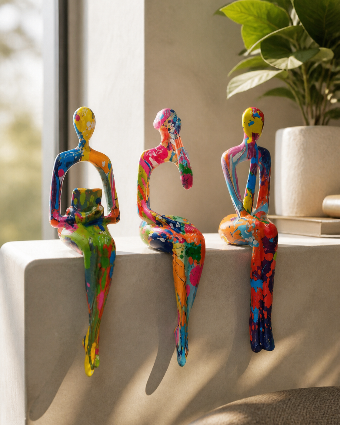 Kleurrijk Karakter | Abstracte Beeldjes Set | Moderne Kunst | Unieke Woondecoratie