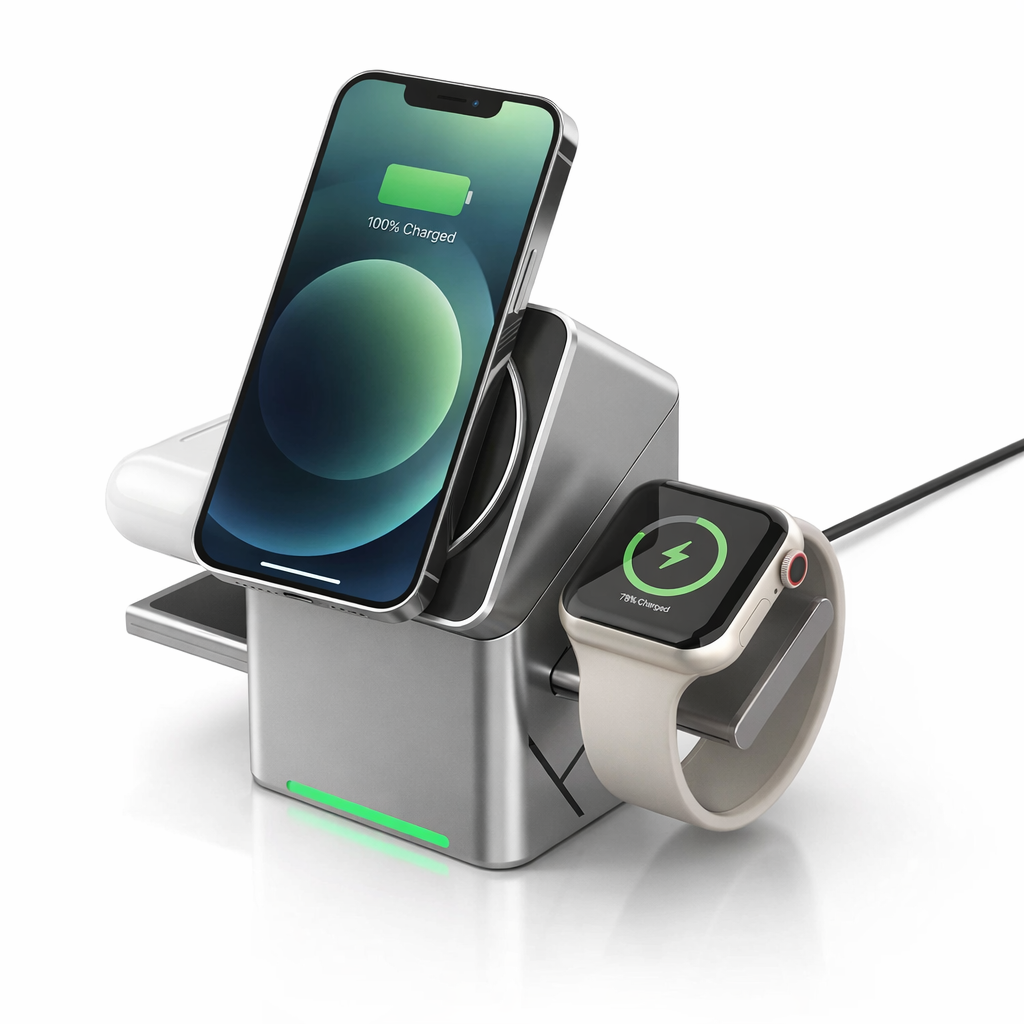 3-in-1 Draadloze Oplaad station| Laad Alles Tegelijk Zonder Kabelchaos