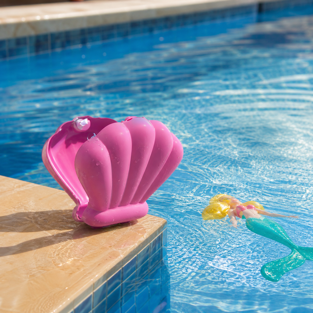 MermaidJoy | Zeemeermin zwembadspeelgoed | Zeemeermin Zwembad Speelgoed Schelp Schat – Roterend Drijvend Educatief Badspeelgoed, Leuk Cadeau voor Dochter en Kleuters