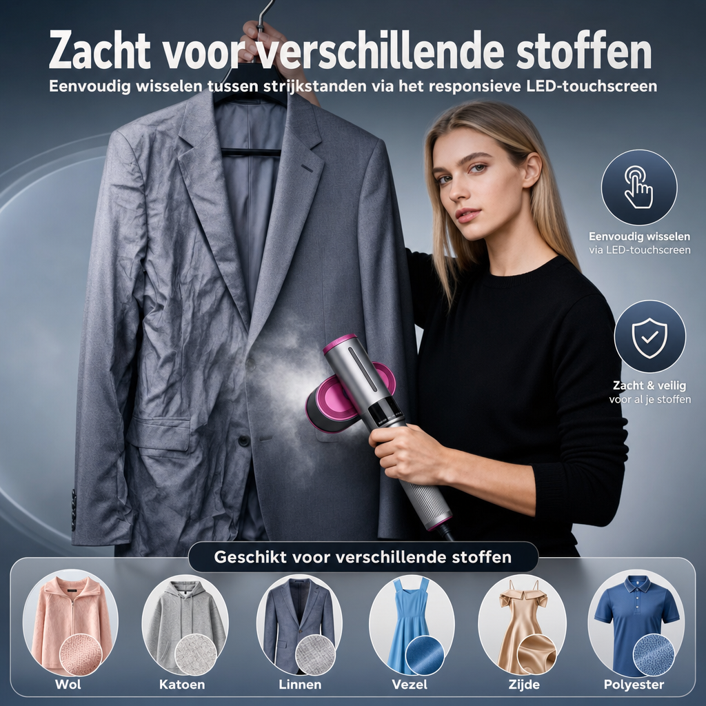 SteamGo | Mini kledingstomer | Draagbare Mini Kledingstomer – Handstoomstrijkijzer Snel Opwarmend voor Reizen en Thuis, Kreukvrij Textiel Stomen