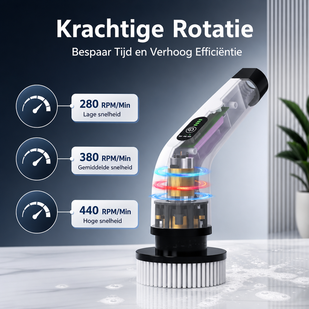 ScrubPro | Elektrische schoonmaakborstel | Draadloze Elektrische Schoonmaakborstel – Multifunctionele Spin Scrubber voor Keuken Badkamer Toilet, Oplaadbare Reinigingsborstel